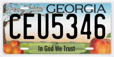 GA license plate CEU5346
