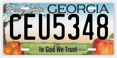GA license plate CEU5348