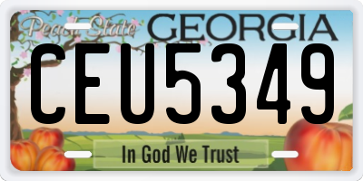 GA license plate CEU5349