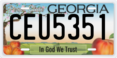 GA license plate CEU5351