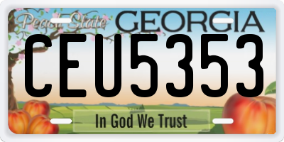 GA license plate CEU5353