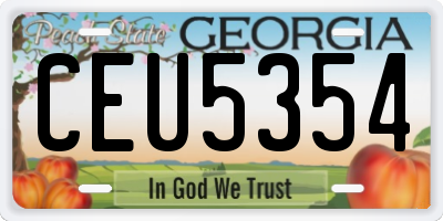 GA license plate CEU5354