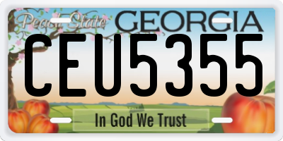 GA license plate CEU5355