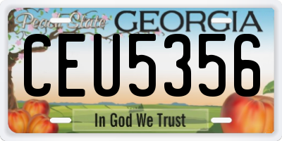 GA license plate CEU5356