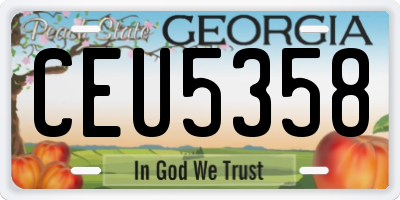 GA license plate CEU5358