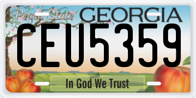 GA license plate CEU5359