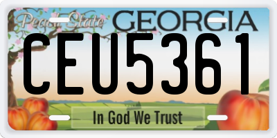 GA license plate CEU5361