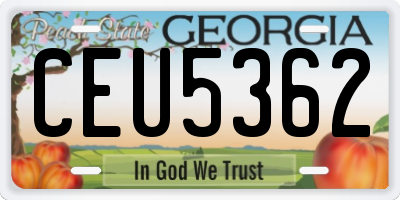 GA license plate CEU5362