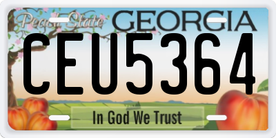 GA license plate CEU5364