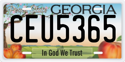 GA license plate CEU5365