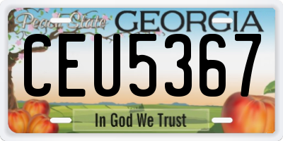 GA license plate CEU5367