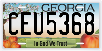 GA license plate CEU5368