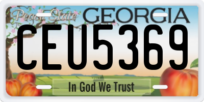 GA license plate CEU5369