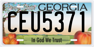 GA license plate CEU5371