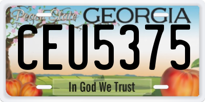 GA license plate CEU5375