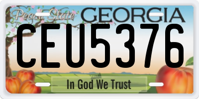 GA license plate CEU5376