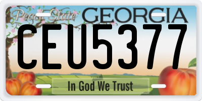 GA license plate CEU5377