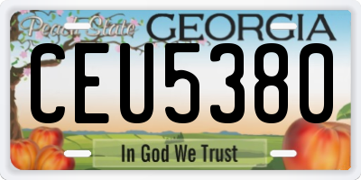 GA license plate CEU5380