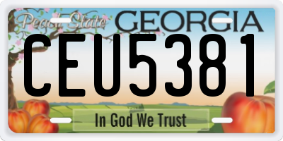 GA license plate CEU5381