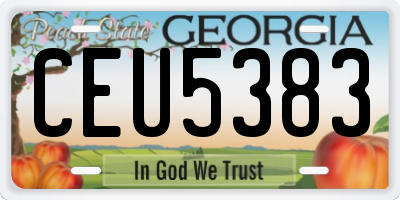 GA license plate CEU5383