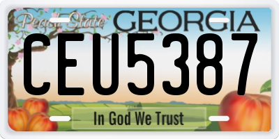 GA license plate CEU5387