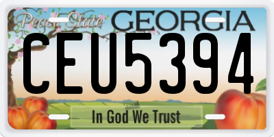 GA license plate CEU5394
