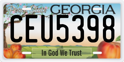 GA license plate CEU5398