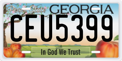 GA license plate CEU5399