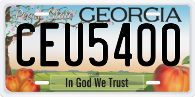 GA license plate CEU5400