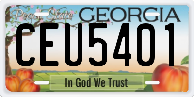 GA license plate CEU5401
