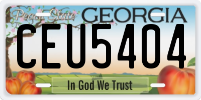 GA license plate CEU5404