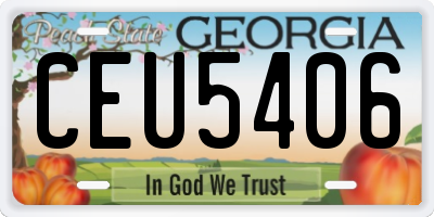 GA license plate CEU5406