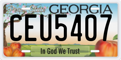 GA license plate CEU5407
