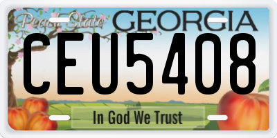 GA license plate CEU5408