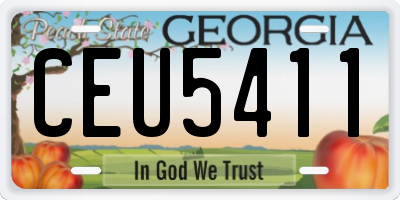 GA license plate CEU5411