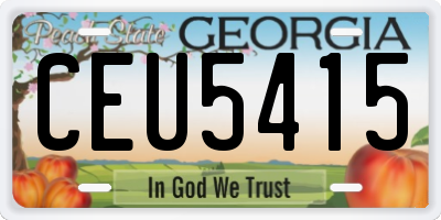 GA license plate CEU5415