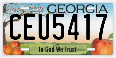 GA license plate CEU5417