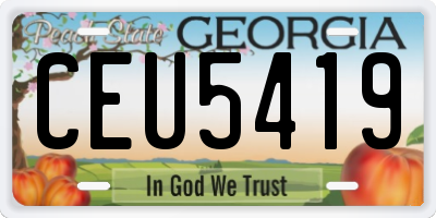 GA license plate CEU5419