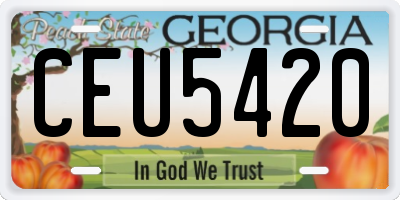 GA license plate CEU5420