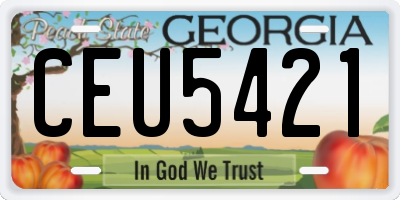 GA license plate CEU5421