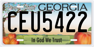 GA license plate CEU5422