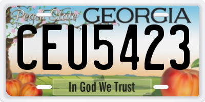 GA license plate CEU5423