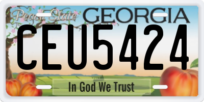 GA license plate CEU5424