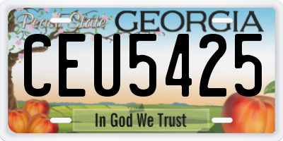 GA license plate CEU5425