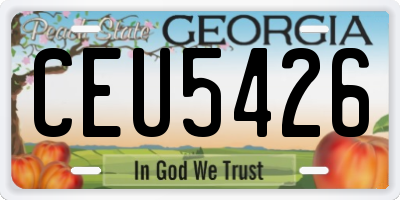 GA license plate CEU5426
