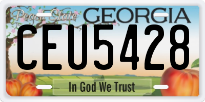 GA license plate CEU5428