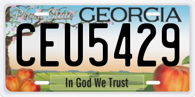 GA license plate CEU5429