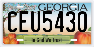 GA license plate CEU5430