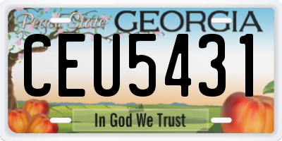 GA license plate CEU5431