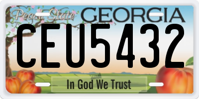 GA license plate CEU5432
